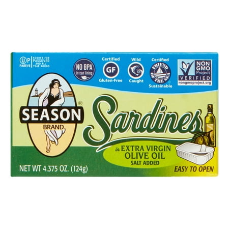(2 Pack) Season Brand Sardines, in Extra Virgin Olive Oil, 4.375 (Best Frozen Seafood Brands)