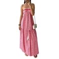 thumbnail image 3 of Robe Longue Maxi Taille Haute à Col Licou Imprimée de Style Bohème pour Femme Rose G, 3 of 9