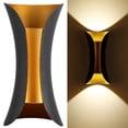 thumbnail image 3 of Spptty Modern LED Wall Light Black Aluminum Alloy Warm White Indoor Outdoor, 3 of 8