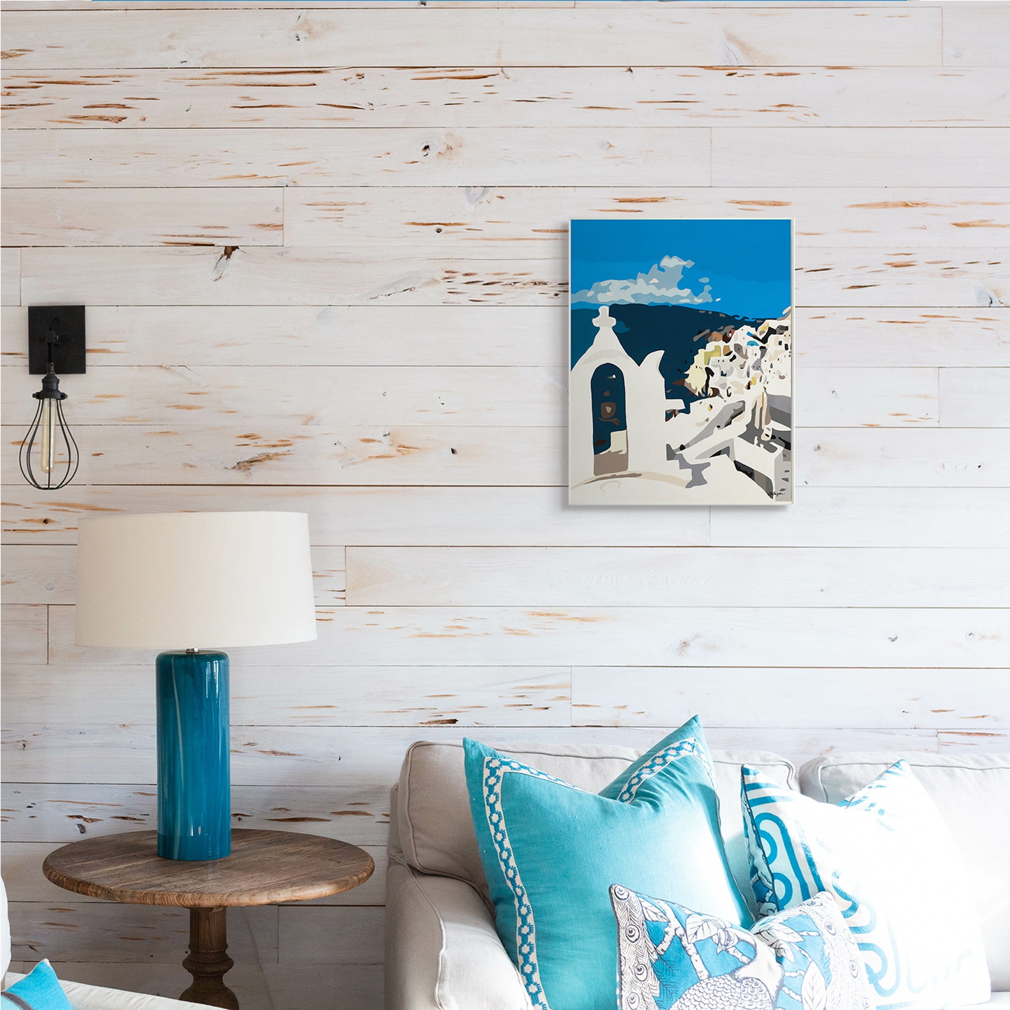 Traditional Coastal Architecture Cityscape Abstraction 13 in x 19 in Framed Painting Art Print, by Stupell Home Décor