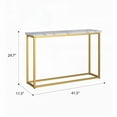 thumbnail image 5 of Modern Marble and Gold Sofa Table with Dimensions 41.5" Wide, 11.5" Deep, and 29.7" High, 5 of 7