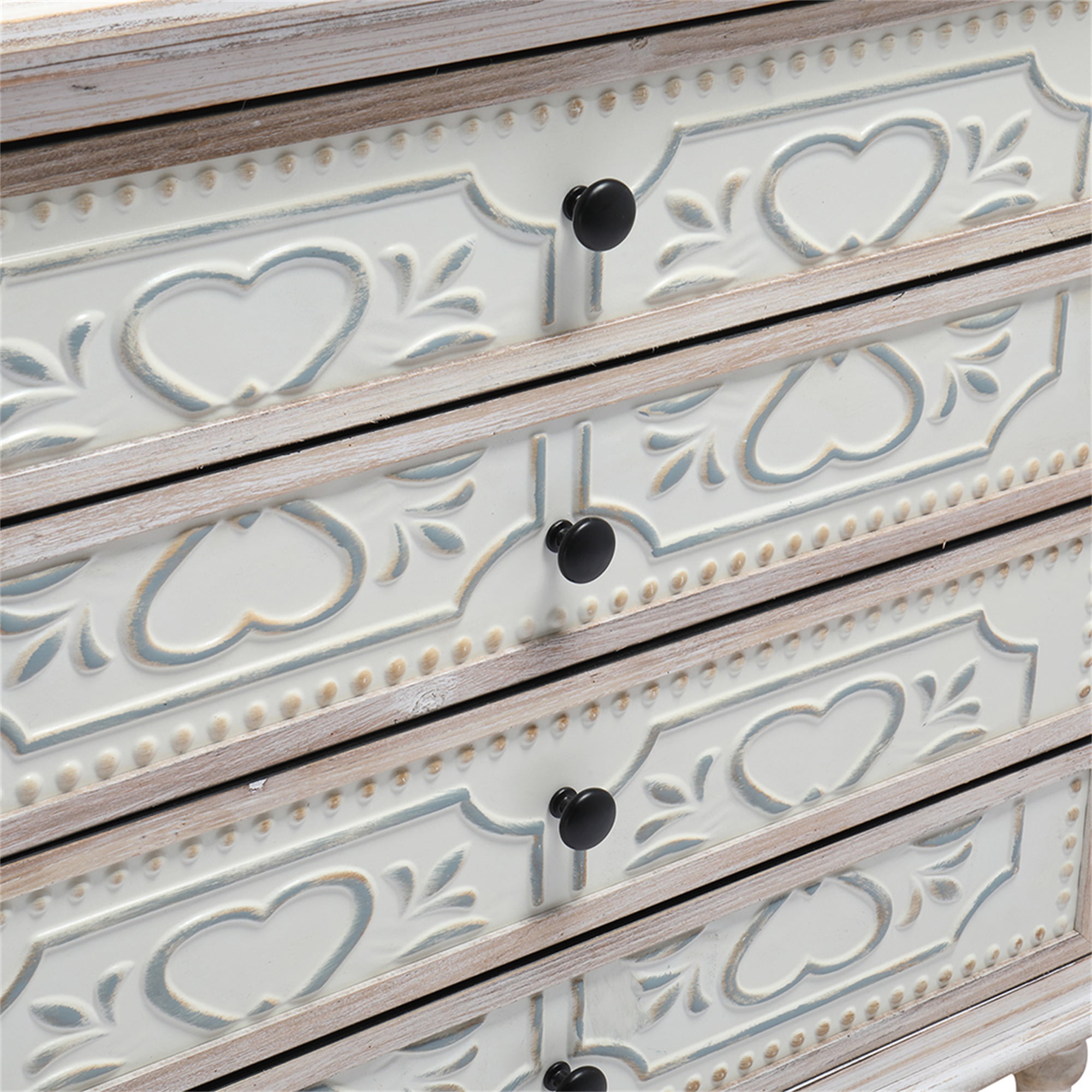 Kadyn Bedroom Dresser, 4 Drawer Chest of Drawers, White Washed Dresser Chest with 4 Storage Drawers for Nursery, Hallway, Living Room, Closet