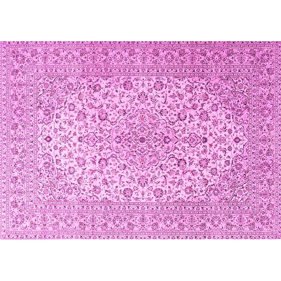 Ahgly Company Indoor Rectangle Medallion Pink Traditional Area Rugs, 2' x 4'
