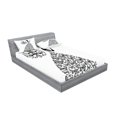thumbnail image 2 of Ambesonne Vintage Fitted Sheet & Pillow Sham Set, Love Country Wedding, Full, Charcoal Grey White, 2 of 2