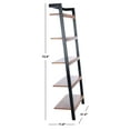 thumbnail image 2 of SAFAVIEH Beauregard 5 Tier Leaning Etagere Bookcase, Natural/Charcoal (31.5 in. W x 11 in. D x 72.4 in. H), 2 of 11