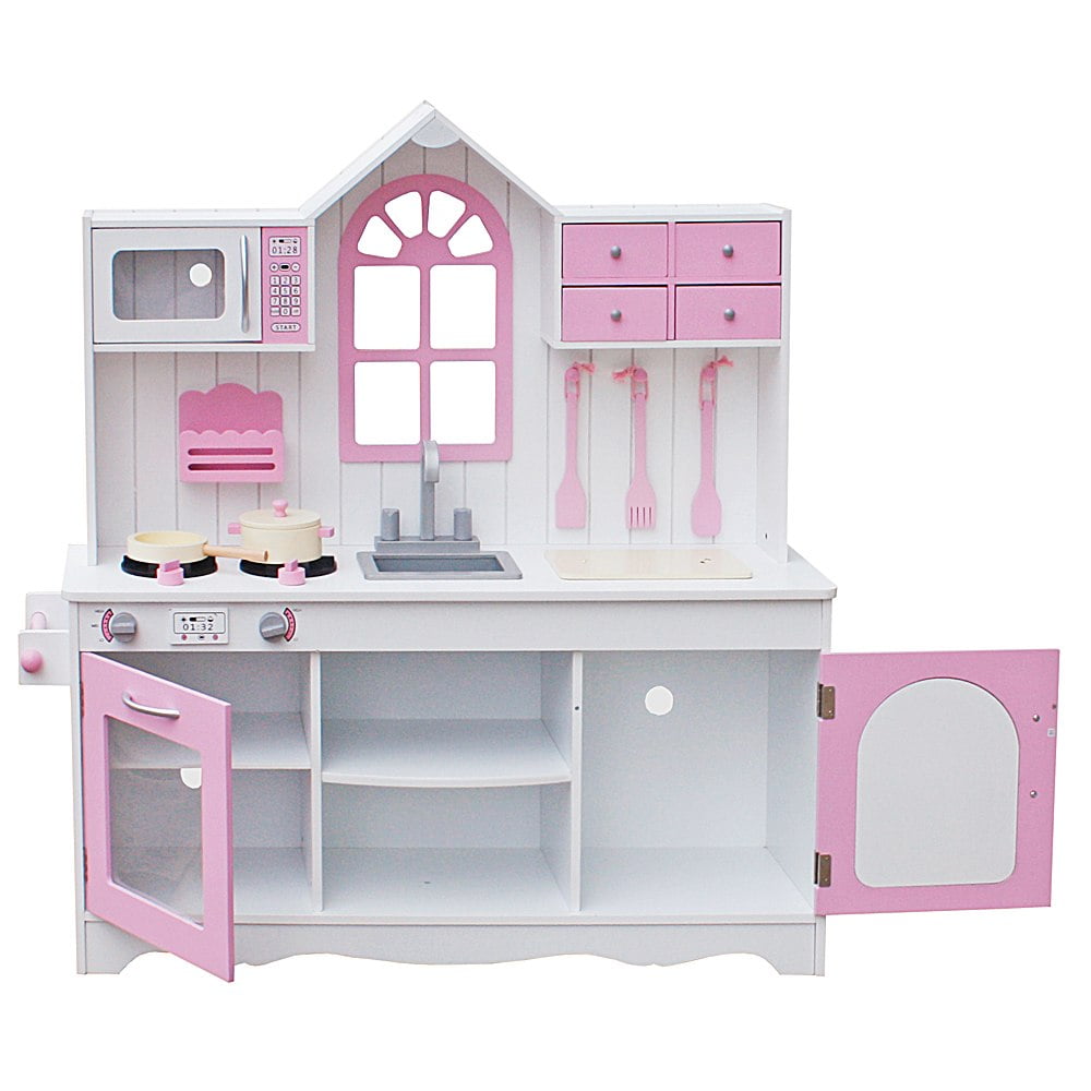 kids pink wooden kitchen