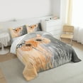 thumbnail image 4 of Manfei Orange Grey Dandelion Bedding Comforter Set, Kawaii Butterfly Twin Comforter Sets, Rustic Plant Botanical Reversible Bedding Set, Breathable Home Decor, 2-Piece, 4 of 9