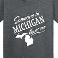 thumbnail image 4 of Inktastic Someone in Michigan Loves Me Youth T-Shirt, 4 of 5