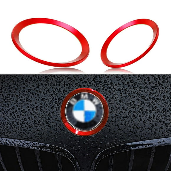 Xotic Tech 2 Pieces Car Front and Rear Logo Red Ring Decoration For BMW 3 4 Series M3 M4 E36 E46 E90