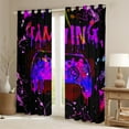 thumbnail image 2 of Gaming 30%-50% Blackout Curtains Gamer Curtains & Drapes Video Game Living Room Decor,Gamepad Controller Gaming Window Curtains Black Purple Pink Tie Dye Window Treatments, 2 of 6