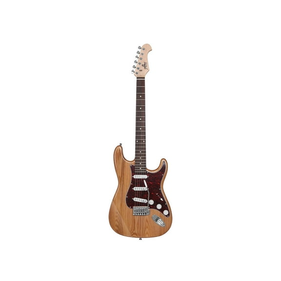 Monoprice Cali DLX Plus Solid Ash Electric Guitar - Natural, With Gig Bag, Ash Body, Maple Neck, Professionally Set-up in the US - Indio Series