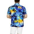 thumbnail image 5 of HAPPY BAY Men's Hawaiian Shirts Short Sleeve Button Down Shirt Men's Summer Shirts Casual Beach Vacation Hawaii Island Shirts for Men Funny S Tropical View, Blue, 5 of 6