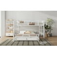 thumbnail image 6 of Bed Frames L-shaped Metal Twin over Full Size Bunk Bed, White,Adjustable Bed Base, 6 of 20
