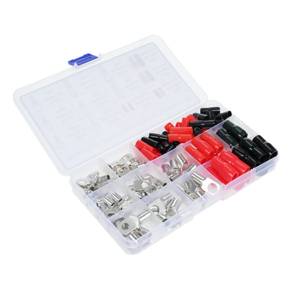120PCS Copper Ring Lug Terminals Kit, Wire Connectors, Terminal Connectors,