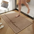 thumbnail image 1 of Alfombra antideslizante para baño | Alfombra de lino absorbente de 60 x 40 cm | Secado rápido, lavable a máquina, suave y duradera, con diseño decorativo | Gris/Marrón para dormitorio y sala de estar, 1 of 6