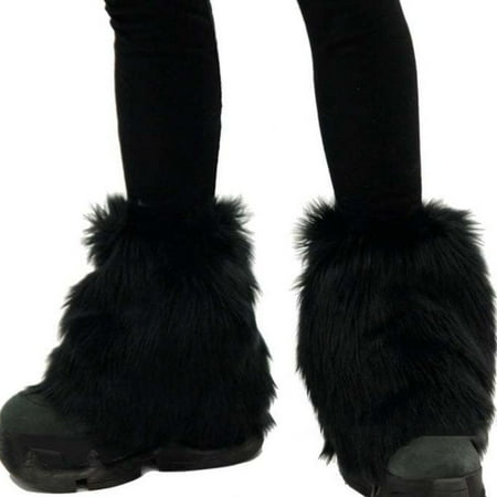 

Cute Lolita Faux Fur Cuffs Pile Pile Socks Women Winter Warm Thickened Leg Warmer Short Boots Cuff Furry Foot Cover