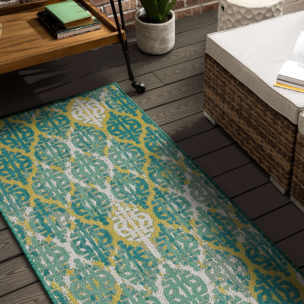 Mohawk Home Ronda Outdoor Area Rug, Teal, 2' 6" x 6'