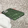 thumbnail image 5 of Compatible with iPhone 13 Pro Max Case,Luxury Plating 3D Tin Foil Pleated Pattern Design,Cool Bling Glitter Cute Soft TPU Protective Cover for Women Girls-Green, 5 of 12