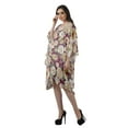 thumbnail image 4 of Moomaya Womens Georgette Short Beach Kaftan Beachwear Bikini Coverup Midi Dress, 4 of 6