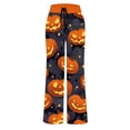 thumbnail image 3 of WILLBEST Pantalones Casuales para Mujer, de Cintura Alta y Pierna Ancha, para Dormir, Cómodos, con Cordón Elástico En La Cintura para Actividades de Halloween y Relajación. Chica, 3 of 4