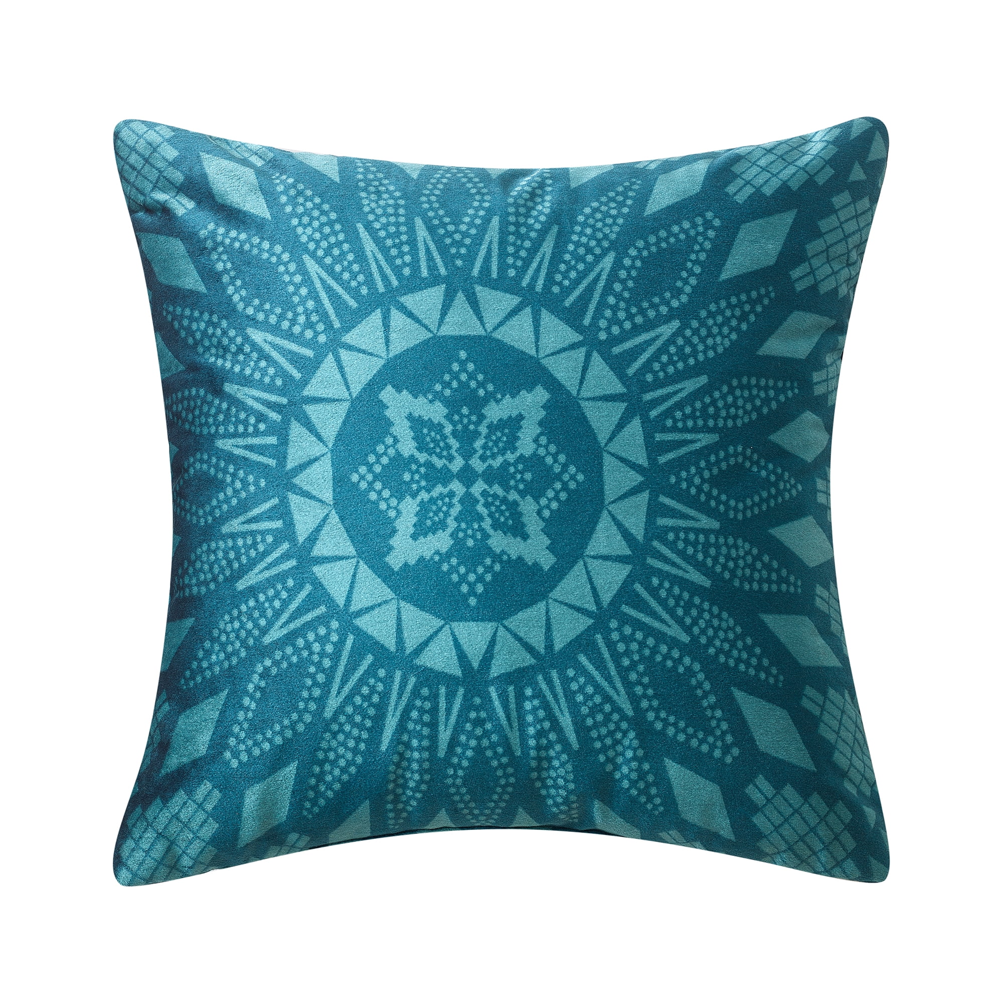 Mainstays Teal Velvet Medallion 10 Piece Bed in a Bag with Sheets and 3 DecPillows, King
