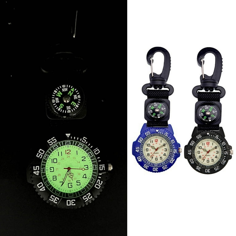 UDIYO Luminous Pocket Watch with Quartz Movement, Compass