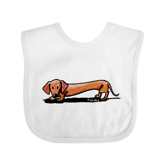 Inktastic Little Red Doxie Boys or Girls Baby Bib