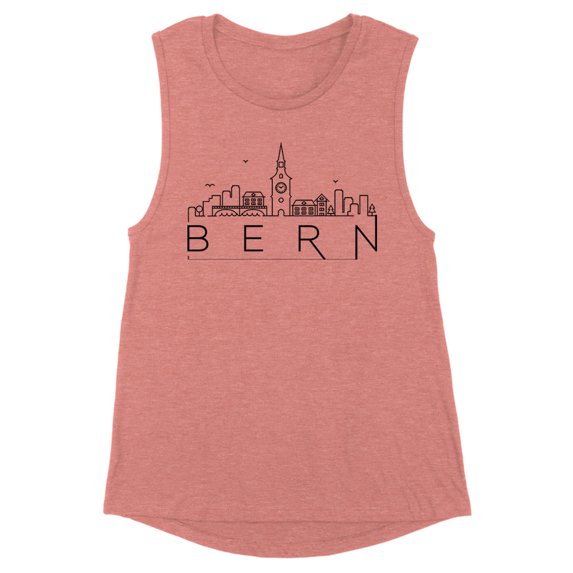 Skyline Bern Switzerland Women's Muscle Tank Small Desert Pink
