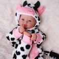 thumbnail image 4 of Muñeca Babeside realista de 38 cm con ojos azules y disfraz de vaca, 4 of 9