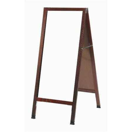Aarco Products Inc. A-Frame Sidewalk Board Features a White Porcelain Markerboard and Solid Red Oak Frame with Cherry Stain. Size 42 in.Hx18 in.W