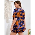 thumbnail image 7 of SHOWMALL Plus Size Activewear Sets for Women Sporty Two Piece Shorts Outfits Gym Running Suits YP Ink Navy 1X, 7 of 7