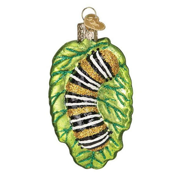 Old World Christmas Ornaments Fuzzy Caterpillar Glass Blown Ornaments for Christmas Tree