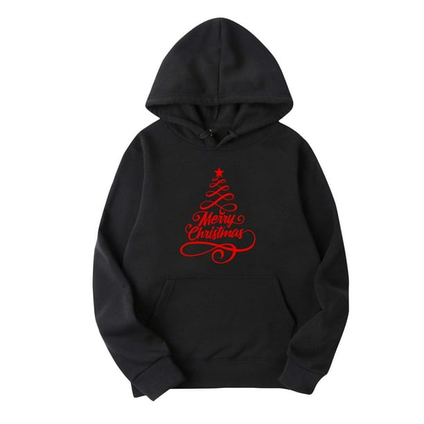 Sudadera con capucha para hombre, informal, con estampado navideño, de manga larga, tipo blusa