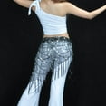 thumbnail image 6 of Belly Triangle Dance Hip Scarf Wrap Waistband Skirt Sequin Tassel Dancewear, 6 of 8