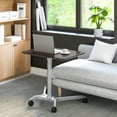 thumbnail image 5 of Seville Classics airLIFT® Premium Pneumatic Sit-Stand Mobile Desk Cart with Wheels, Espresso, 5 of 15