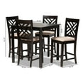 thumbnail image 7 of Baxton Studio Caron Modern and Contemporary Sand Fabric Upholstered Espresso Brown Finished 5-Piece Wood Pub Set, 7 of 7