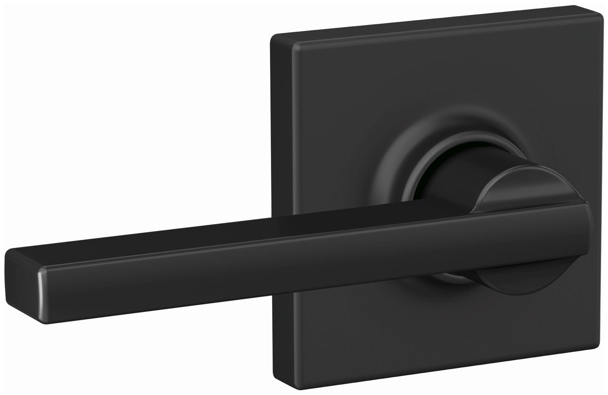 Schlage F10LatCol Latitude Passage Door Lever Set Black