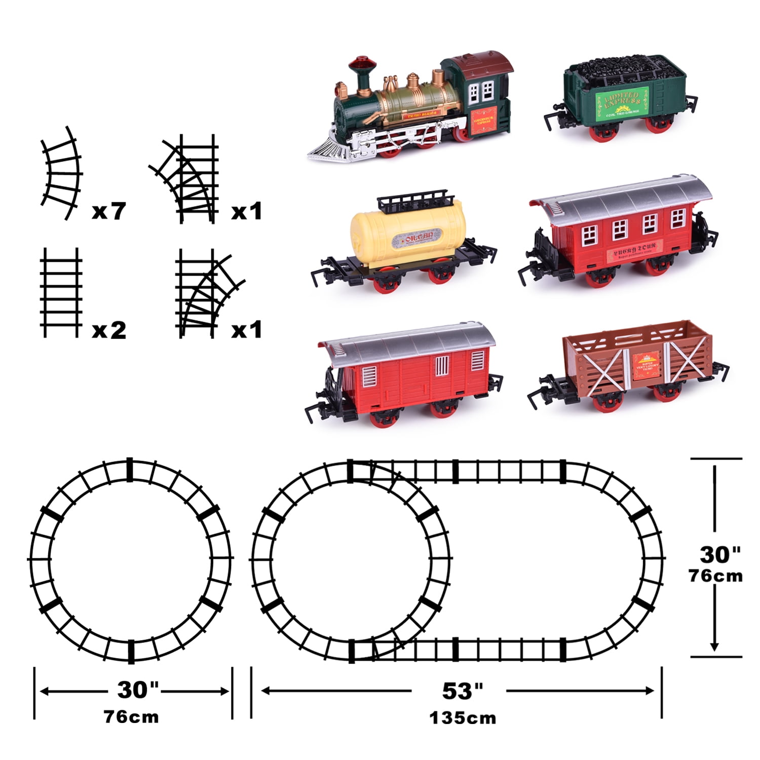 17-Piece Remote Control Adventure Railway Train Set,Included