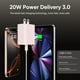 thumbnail image 4 of Cargador y cable USB-C PD de 20 W para iPhone 15 Pro Max, color rosa, 4 of 6
