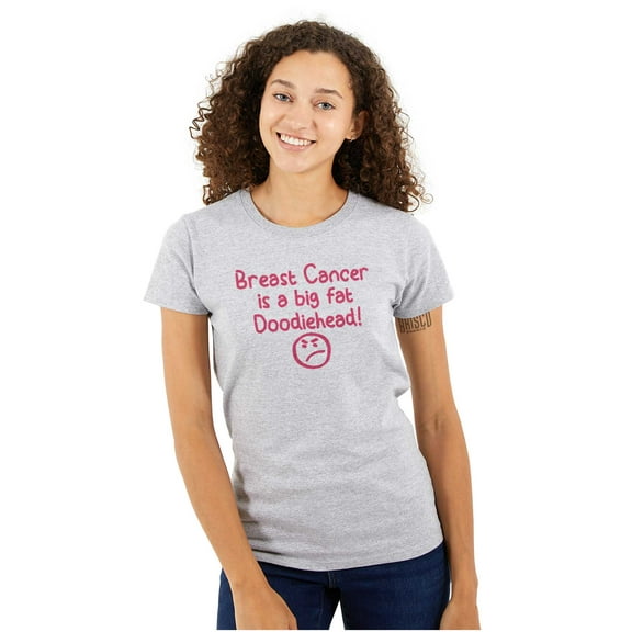 Breast Cancer is a Doodiehead Womens Slim Fit Graphic Tee Brisco Brands S