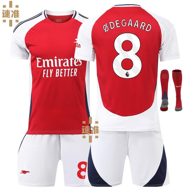 2425 Arsenal Jersey 7 Saka 8 Odegaard 9 Jesus 11 Martinelli Home Football Uniform Set