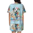 thumbnail image 3 of Kdxio A Funny Little Dalmatian Puppy Print Pajamas Sets for Women Short-Sleeved Pjs with Lounge Shorts Two Piece Sleepwear S-4XL, 3 of 8
