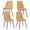Caramel Brown, variant on Set of 4 Dining Chairs, Metal Frame with Adjustable Feet, Glacier-Textured Synthetic Leather Upholstery, Easy to Clean, Caramel Brown