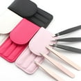 thumbnail image 4 of Trayknick 3Pcs Point Slant Flat Stainless Steel Eyebrow Tweezers Hair Removal Clips Set Pink, 4 of 13