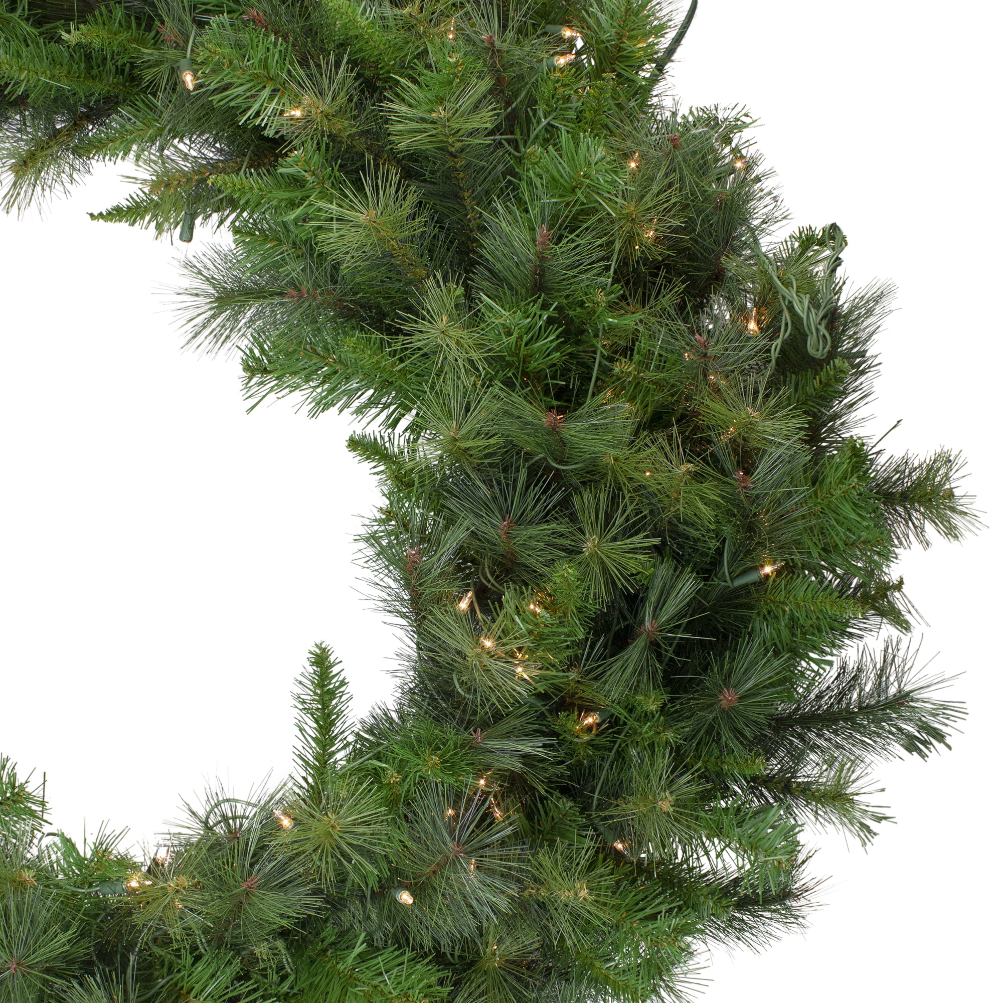 Canyon Pine Mixed Artificial Christmas Wreath - 48-Inch Clear Lights