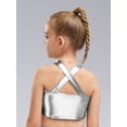 thumbnail image 5 of TiaoBug Little Girls Sequin Performance Crop Tops Modern Jazz Hip Hop Dance Vest Shirt Athletic Tees Silver 14, 5 of 7