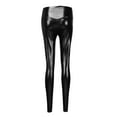 thumbnail image 6 of BOOMILK Faux Leather Leggings for Women Club Sexy Shiny Leather Tights High Waisted Skinny Pants Black, 6 of 6
