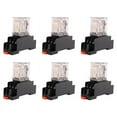 thumbnail image 1 of 6X HH52P DC 24V Coil DPDT 8 Pins Electromagnetic Power Relay with DYF08A Base, Black+ Clear Blue, 1 of 5