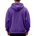 thumbnail image 4 of Men's Quarter Zip Hoodie Oversized Pullover Sweatshirt, Drawstring Hood Long Sleeve Athletic Workout Outdoor Casual Hooded Top Purple 3XL, 4 of 8