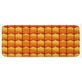 thumbnail image 1 of Chevron Kitchen Mat, Abstract Chevron Pattern in Vintage Funky Colors Old-Fashioned V-Stripes Print, Plush Decorative Kitchen Mat with Non Slip Backing, 47" X 19", Orange Yellow, by Ambesonne, 1 of 1